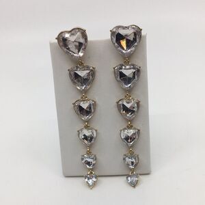 Sugarfix by Bauble Bar Heart Long Dangle Bling Earrings